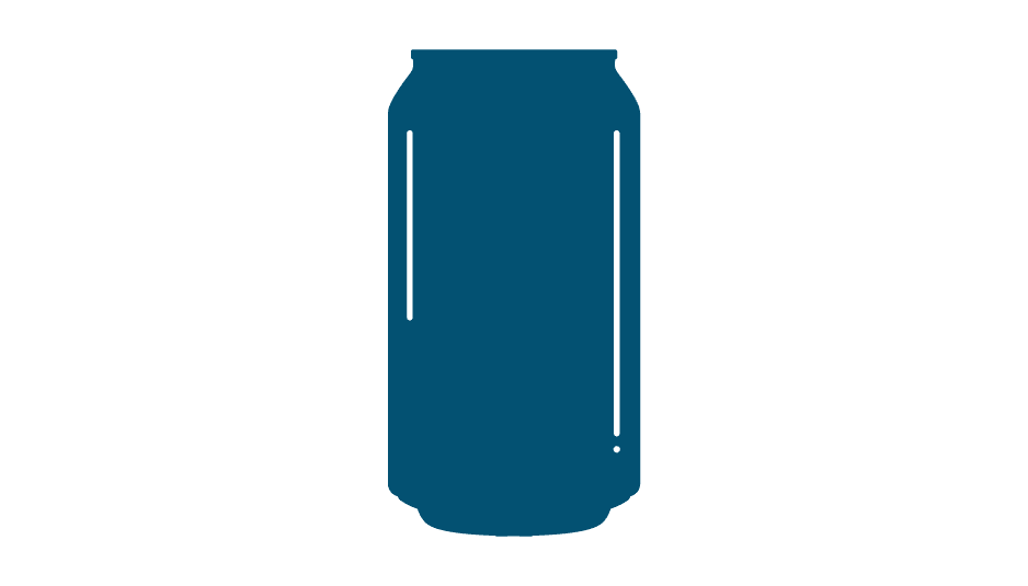 A blue illustration of an aluminum bottle
